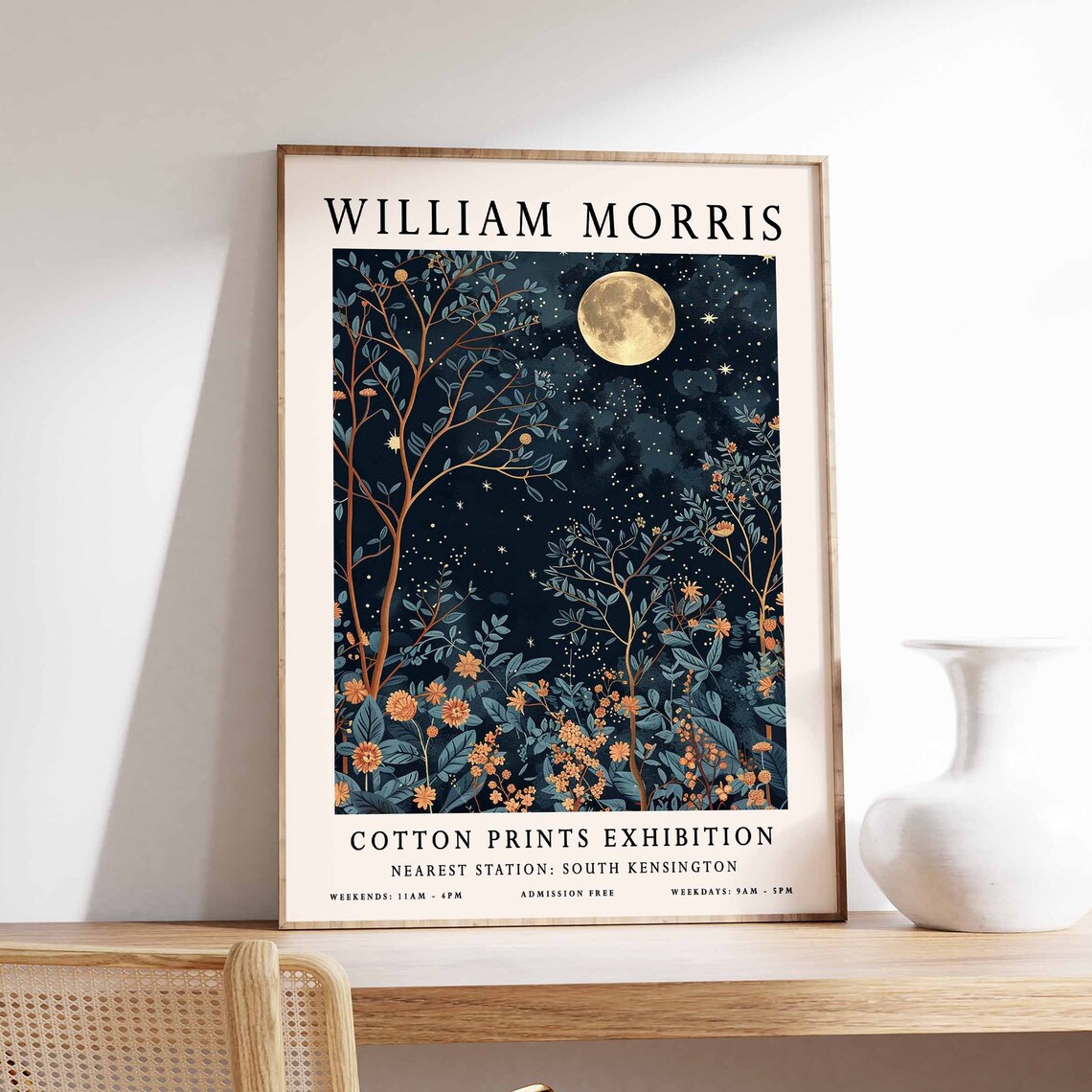 William Morris Moon Botanical Art Print, Kew Gardens