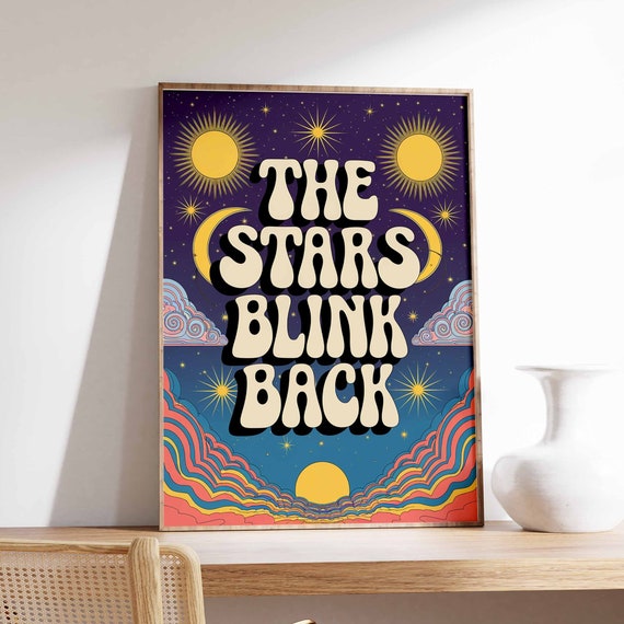 Affirmation Poster 70s Poster Retro Wall Art Boho Wall Art Hippie Print Spiritual Poster Vintage Poster Psychedelic Decor Groovy Art
