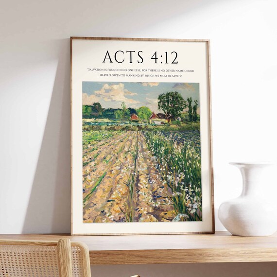 Bible Verse Poster Bible Art Monet Poster Christian Gift Christian Decor Christian Poster Floral Print Botanical Wall Art Floral Art
