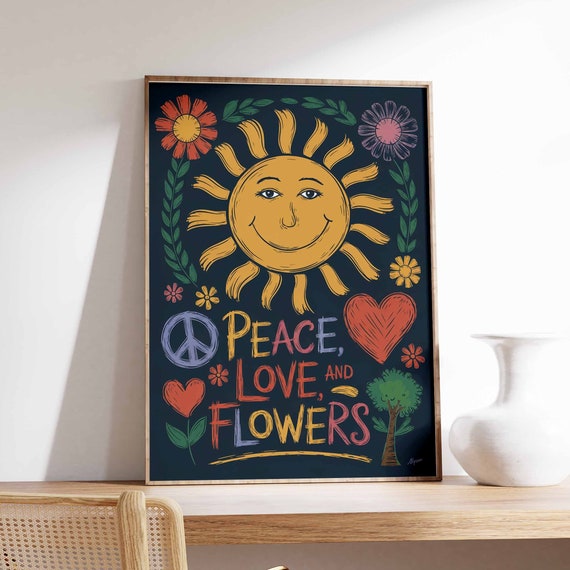 Affirmation Poster 70s Poster Retro Wall Art Boho Wall Art Hippie Print Spiritual Poster Vintage Poster Psychedelic Decor Groovy Art