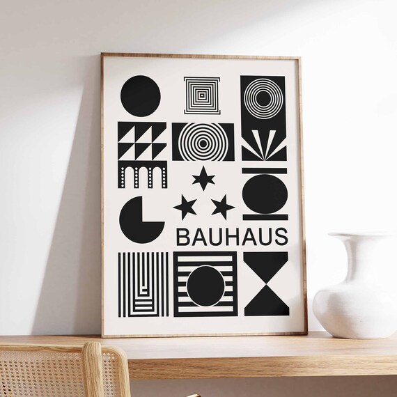 Bauhaus Poster Retro Bauhaus Print Modernist Wall Art Geometric Print Abstract Decor Mid Century Poster Modernist Art Minimalist Art