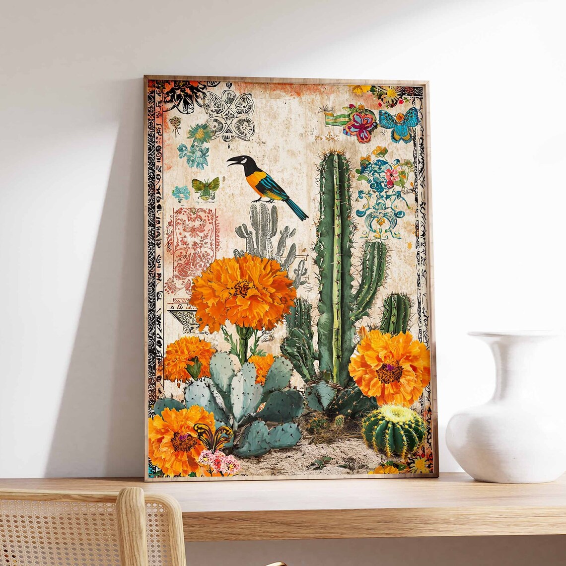 Mexican Vintage Botanical Wall Art Print