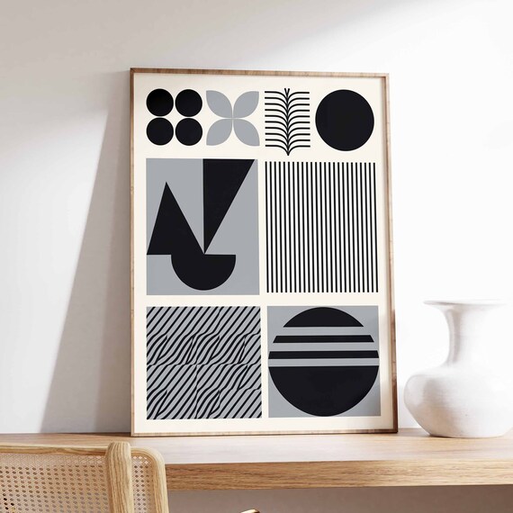Bauhaus Poster Retro Bauhaus Print Modernist Wall Art Geometric Print Abstract Decor Mid Century Poster Modernist Art Minimalist Art