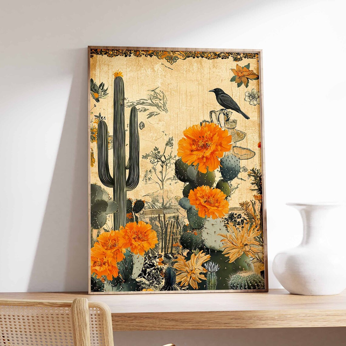 Vintage Mexican Floral Botanical Latin Poster