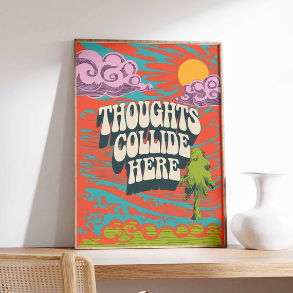 Affirmation Poster 70s Poster Retro Wall Art Boho Wall Art Hippie Print Spiritual Poster Vintage Poster Psychedelic Decor Groovy Art
