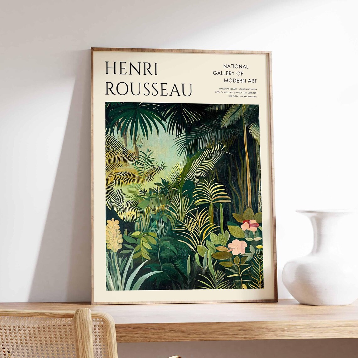 Henri Rousseau Green Palm Jungle Tropical Forest Canopy Poster