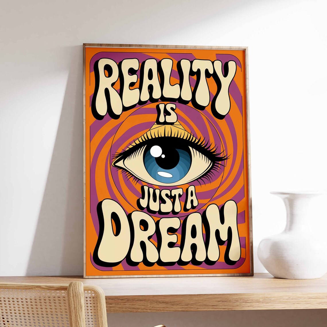 Affirmation Poster, 70s Retro Boho Art Print