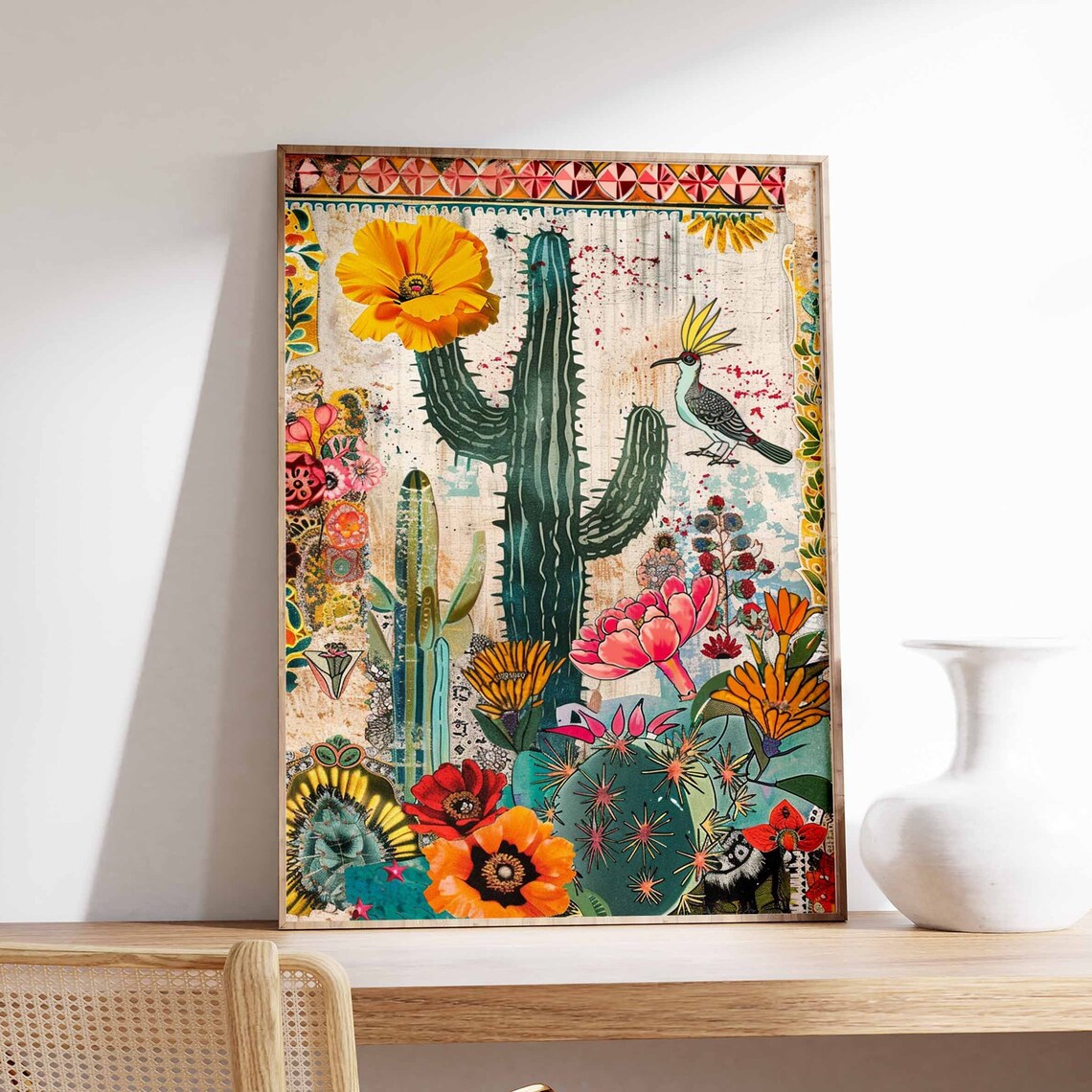 Vintage Mexican Floral Botanical Art Print
