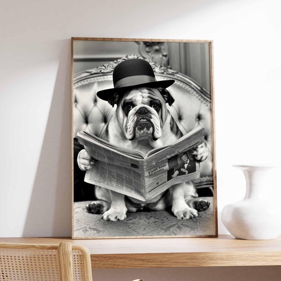 Funny Dog Poster Dog Print Surreal Poster Photographic Art Funny Print Surrealist Art Animal Print Retro Decor Animal Gift
