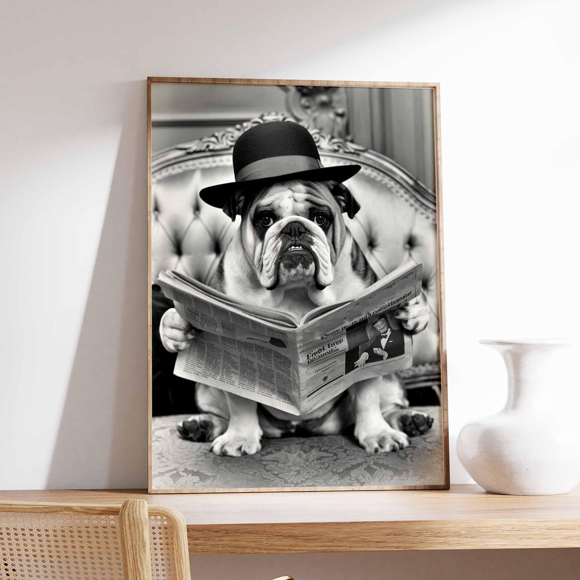 Funny Dog Poster Dog Print Surreal Poster Photographic Art Funny Print Surrealist Art Animal Print Retro Decor Animal Gift