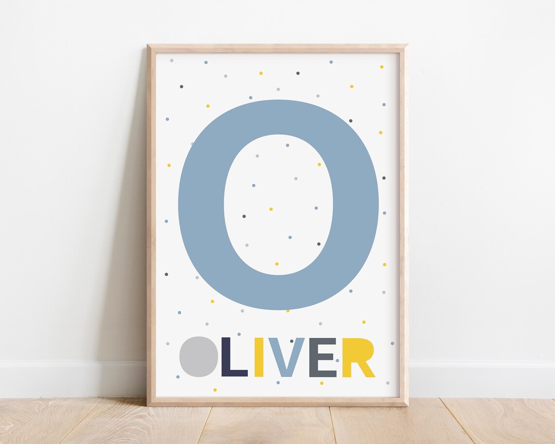 Boy Name Custom Letter Print, Nursery Decor