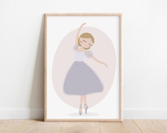 Ballerina Bella Lavender Tutu Dancing Ballet Dancer Girls Room Poster
