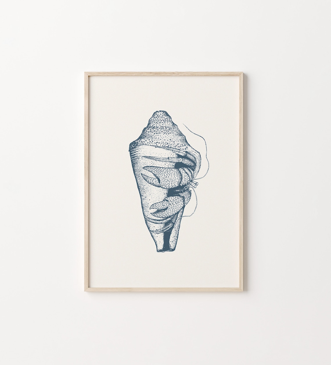 Hermit Crab Nature Wall Art, Vintage Modern Poster