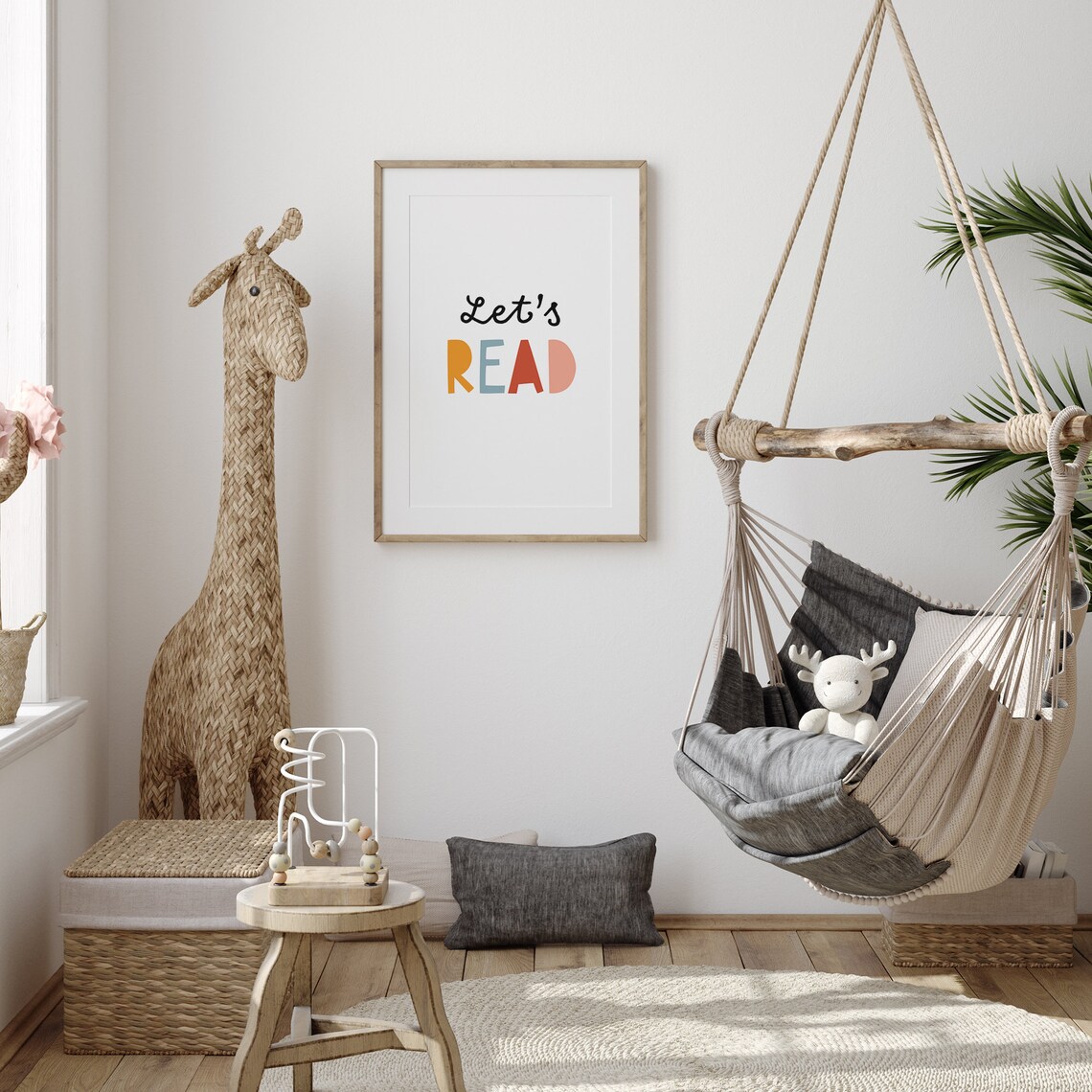 Lets Read Sign Educational Wall Art Print for Kids - Image 2