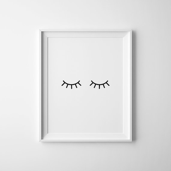 Sleepy Eyes Nursery Wall Decor, Girl Bedroom Art