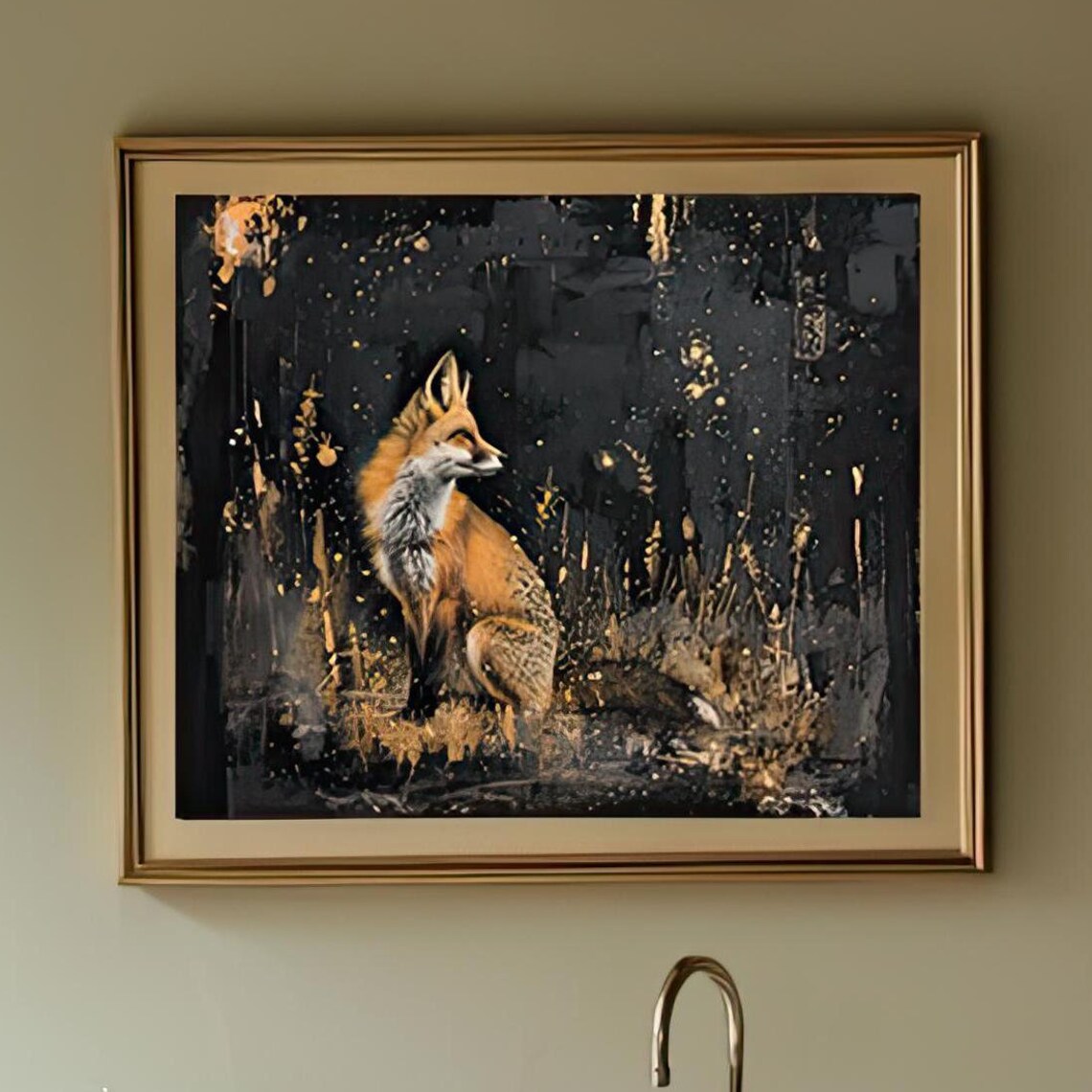 Curious Fox Folk Art Print, Witchy Celestial Style - Image 2