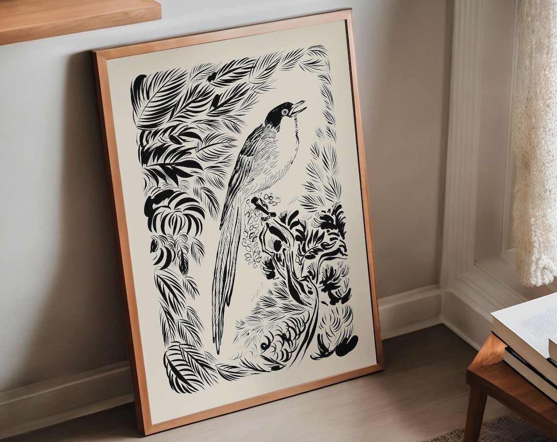 Japanese Bird Vintage Illustration Art Print