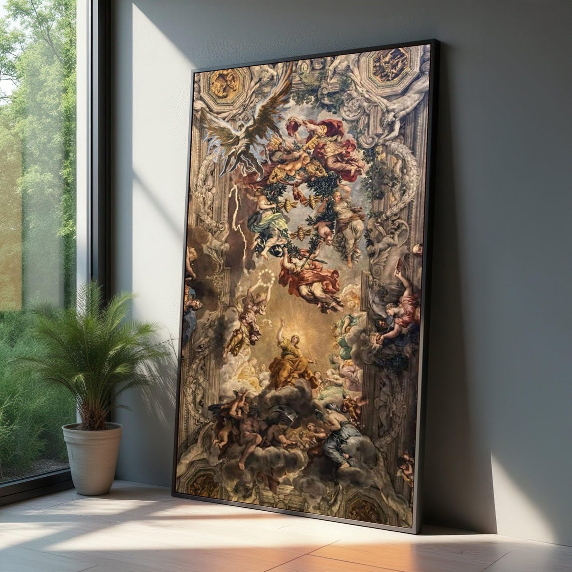 Baroque Ceiling Fresco Angels Ascending Classical Religious Poster