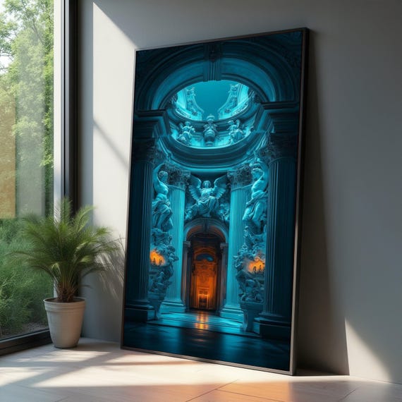 Majestic Baroque Architecture, Historic Interior Art Print