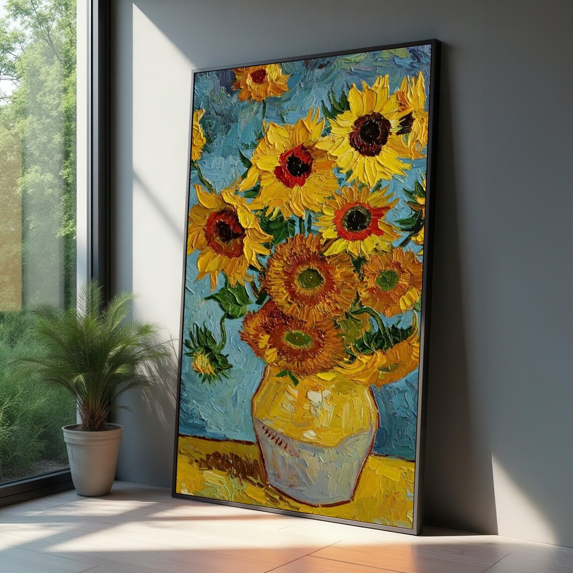 Van Gogh Sunflowers In Yellow Vase Impressionist Floral Art Poster