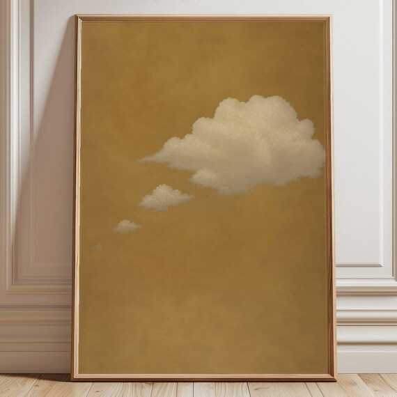 Cloud Poster Minimalist Art Print Brown Sky Illustration Serene Wall Decor Tranquil Artwork