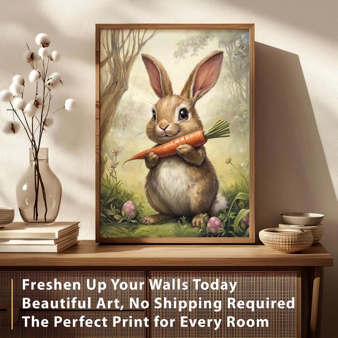 Easter Bunny Art Print, Cute Spring Nursery Decor - Image 4