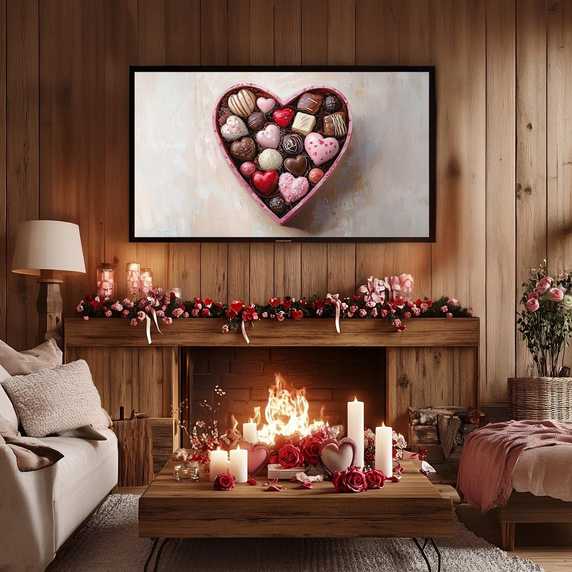 Heart Shaped Box Chocolates Painting Valentines Day Decor Poster - Image 4