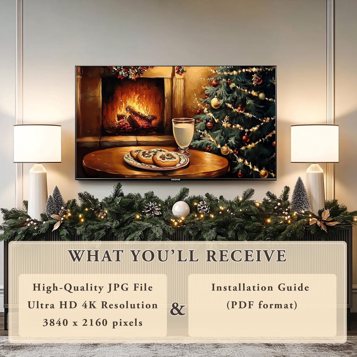 Cookies And Milk For Santa Beside A Glowing Christmas Tree Poster - Image 5