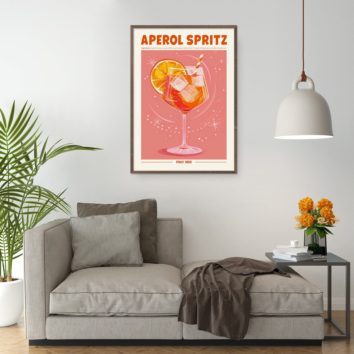 Aperol Spritz Cocktail Retro Poster, Home Bar Decor - Image 3