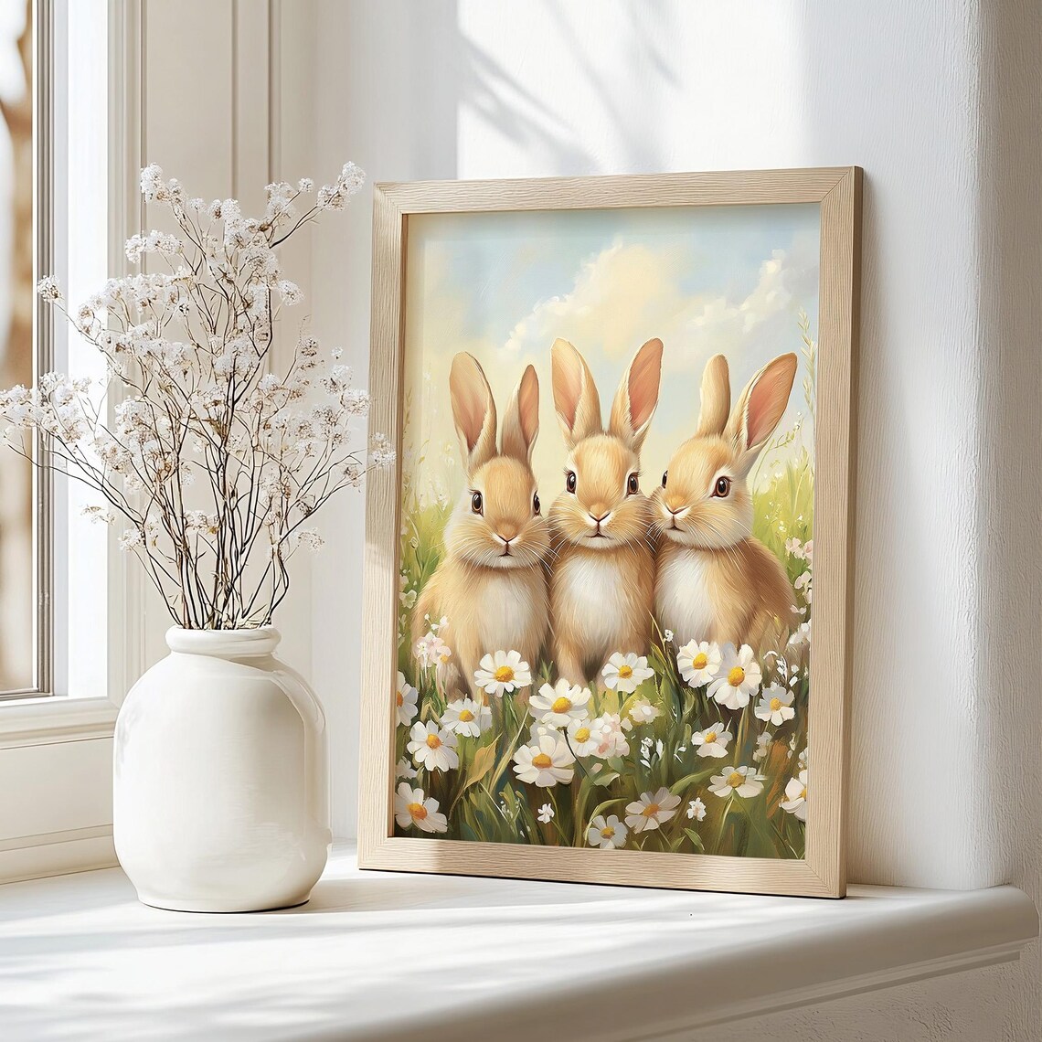 Easter Bunny Art Print, Cute Nursery Decor - Image 2