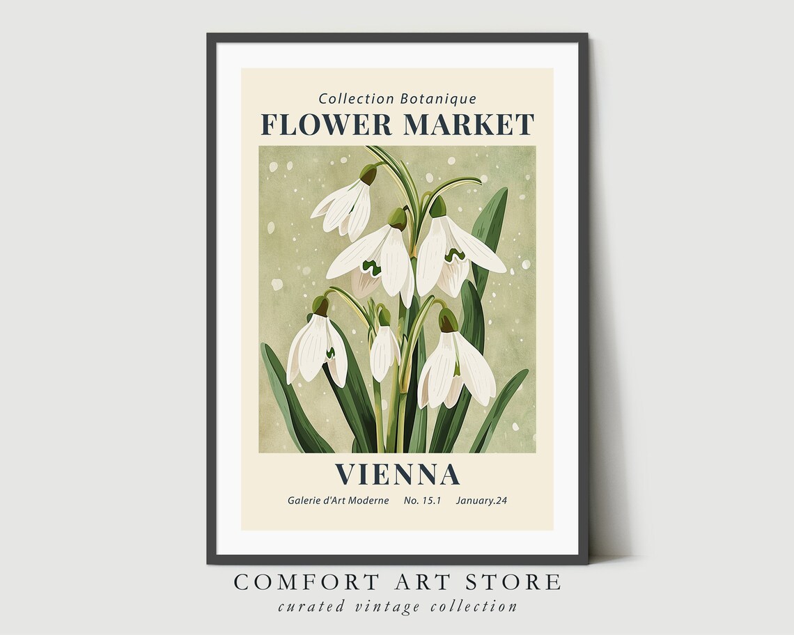 Vienna Flower Market Spring Snowdrop Travel Poster - Image 6