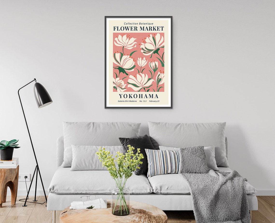 Yokohama Flower Market White Lily Botanical Vintage Gallery Poster - Image 3