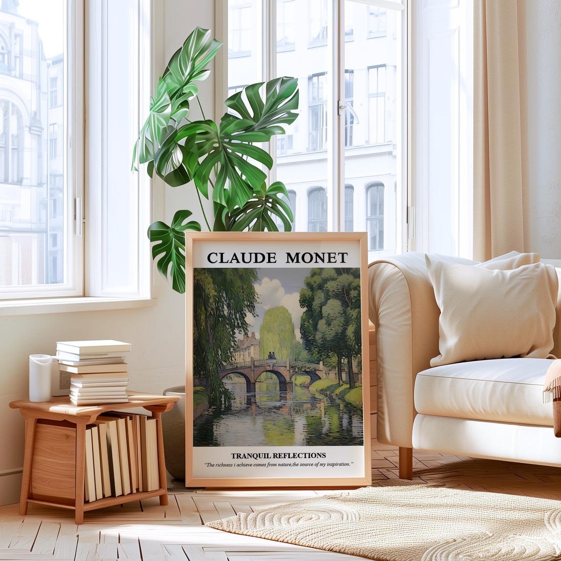 Claude Monet Wall Art Impressionist Print Water Reflection Poster Nature Inspired Artwork Fine Art Monet Painting - Image 4