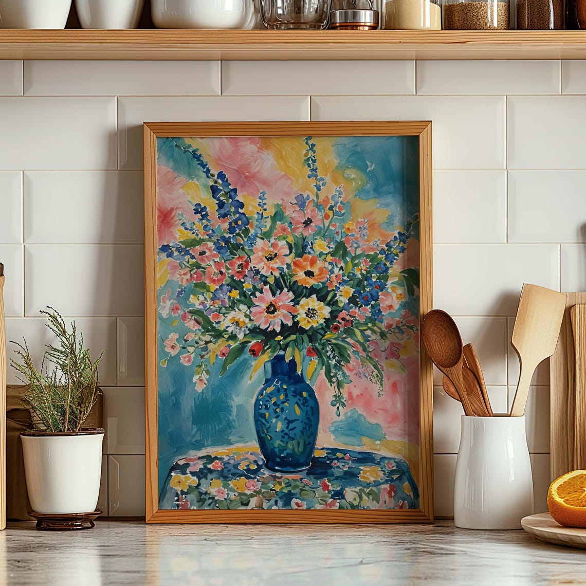 Henri Matisse Floral Bouquet Print Colorful Fauvism Style Vase Of Flowers Poster Wall Art For French Home Decor - Image 3
