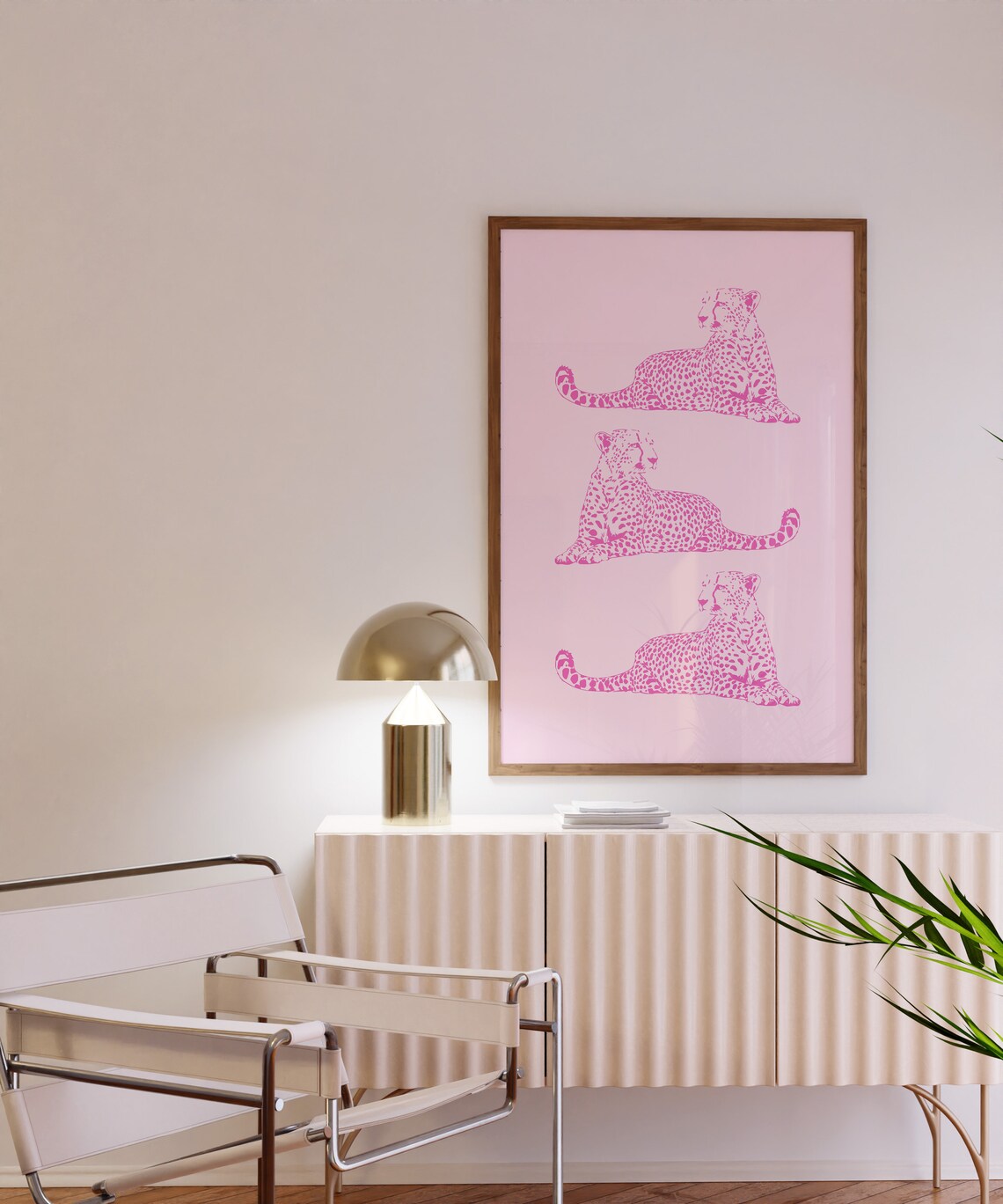 Cheetah Wall Art Print, Pink Bedroom Decor - Image 2