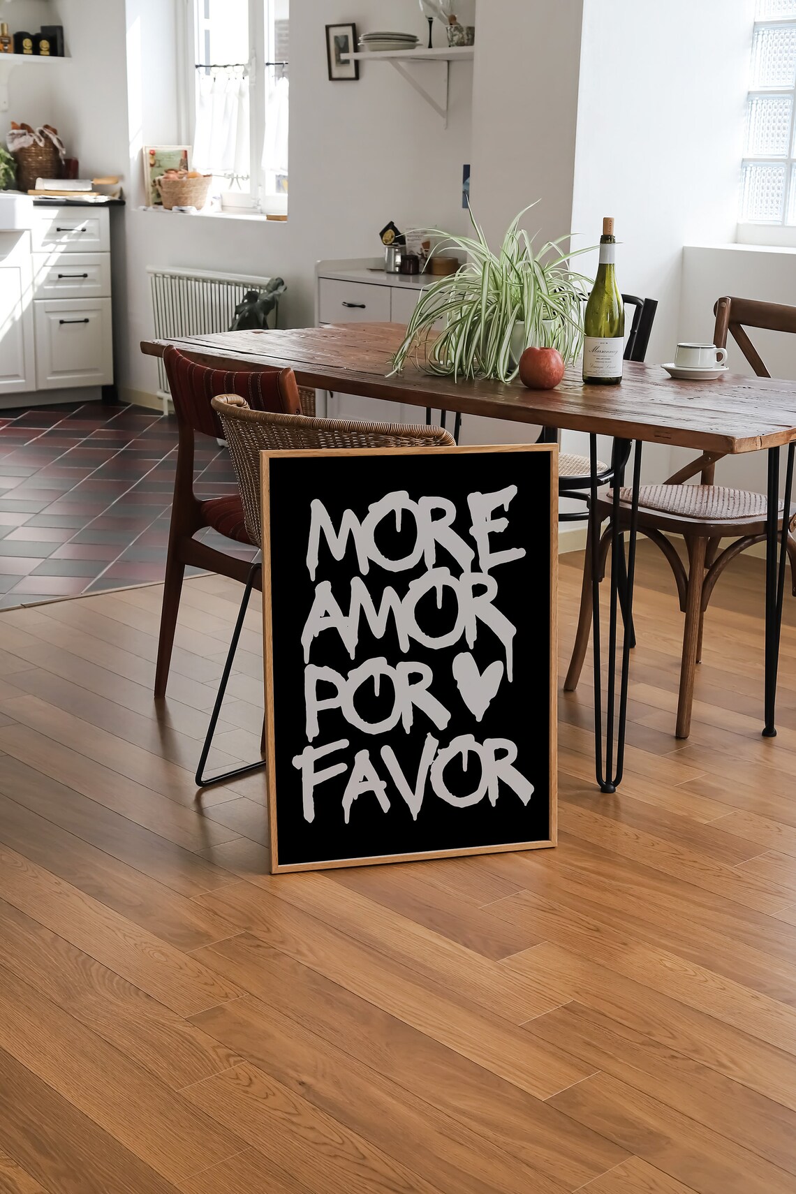 More Amor Por Favor Graffiti Text Black Maximalist Quote Wall Art - Image 2