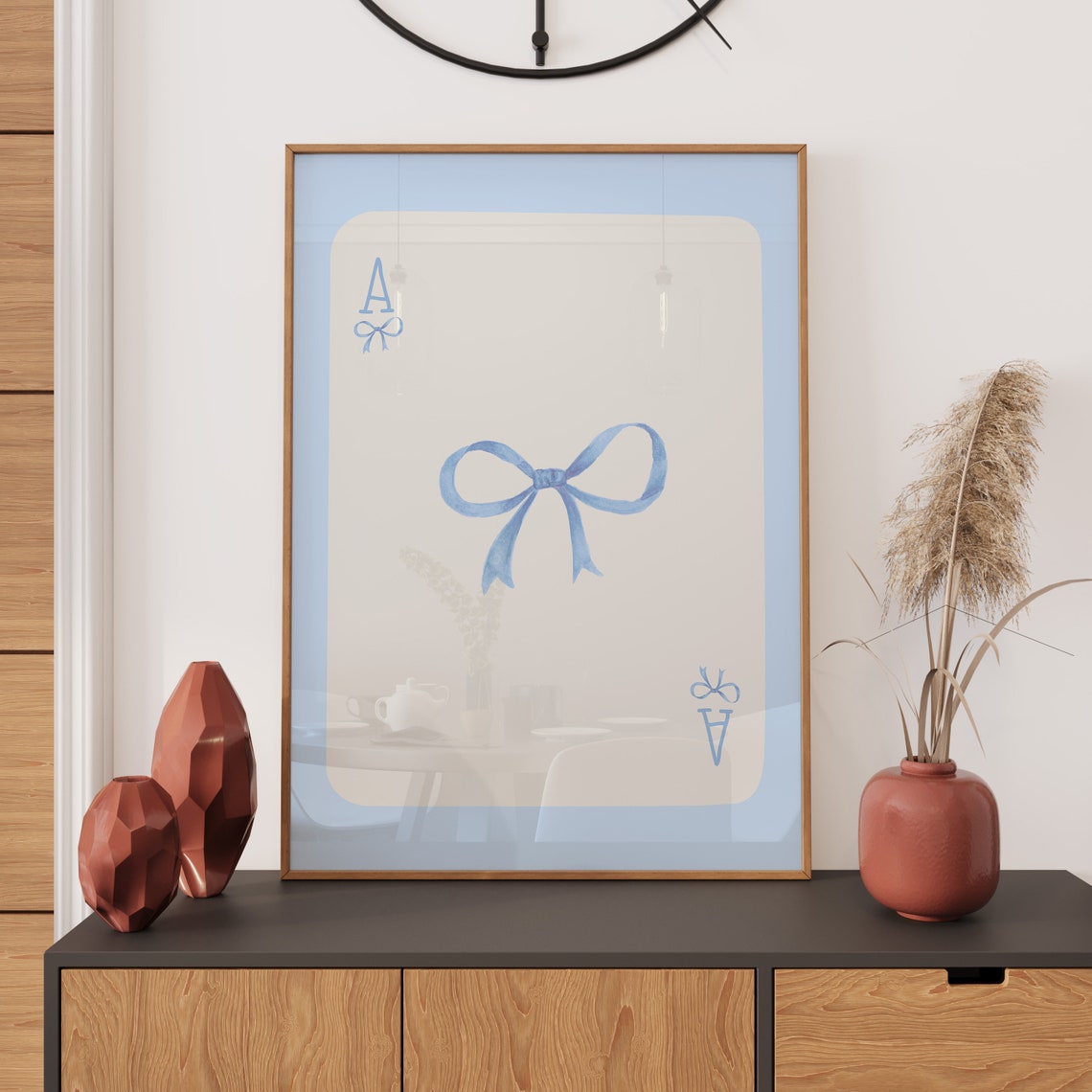 Trendy Art Prints Blue Bow Wall Art Print Girly Wall Art College Apartment Decor Watercolor Bow Print Teen Girl Wall Art Preppy Art Prints - Image 3
