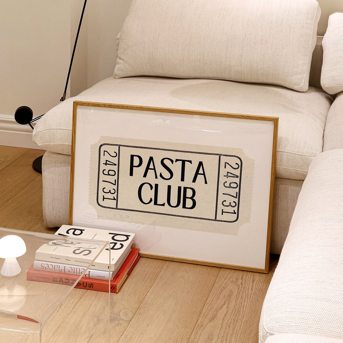 Pasta Club Cream Retro Ticket Stub Vintage Kitchen Style Poster - Image 2