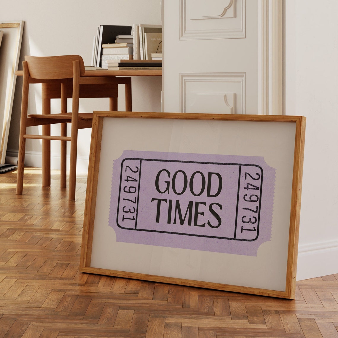 Good Times Single Lavender Ticket Stub Retro Quote Wall Poster - Image 2