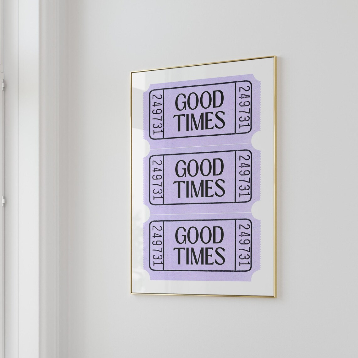 Lilac Good Times Retro Ticket Trio Preppy Aesthetic Wall Poster - Image 3