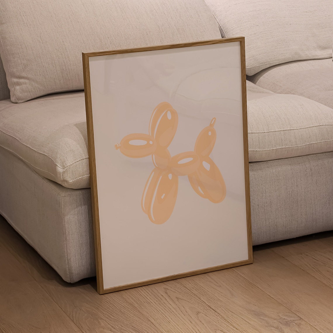 Orange Balloon Dog Portrait Format Minimalist Pop Art Wall Poster - Image 3