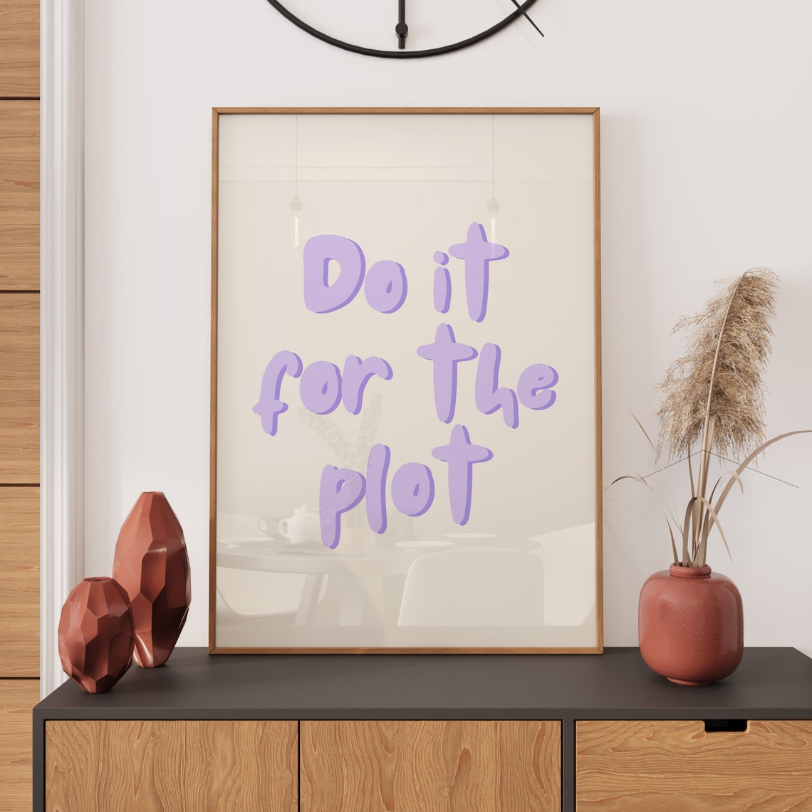 Do It For The Plot Purple Chunky Type Fun Quote Dorm Room Poster - Image 2