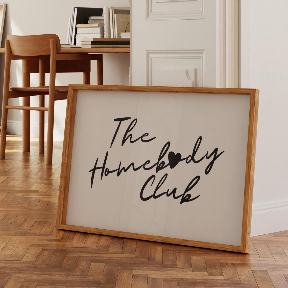 The Homebody Club Script Heart Wide Horizontal Cozy Quote Print - Image 3