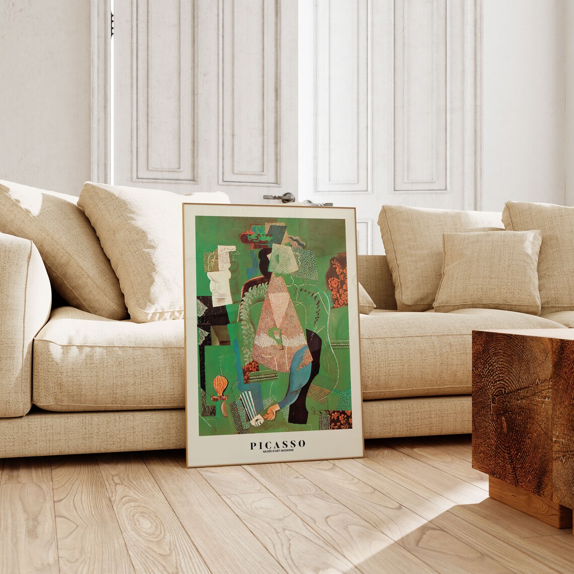 Picasso Green Cubist Seated Woman Modern Museum Exhibition Poster - Image 4