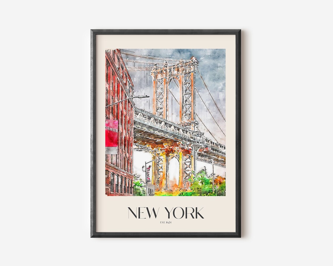 New York Travel Poster, Gift For Traveler Friend