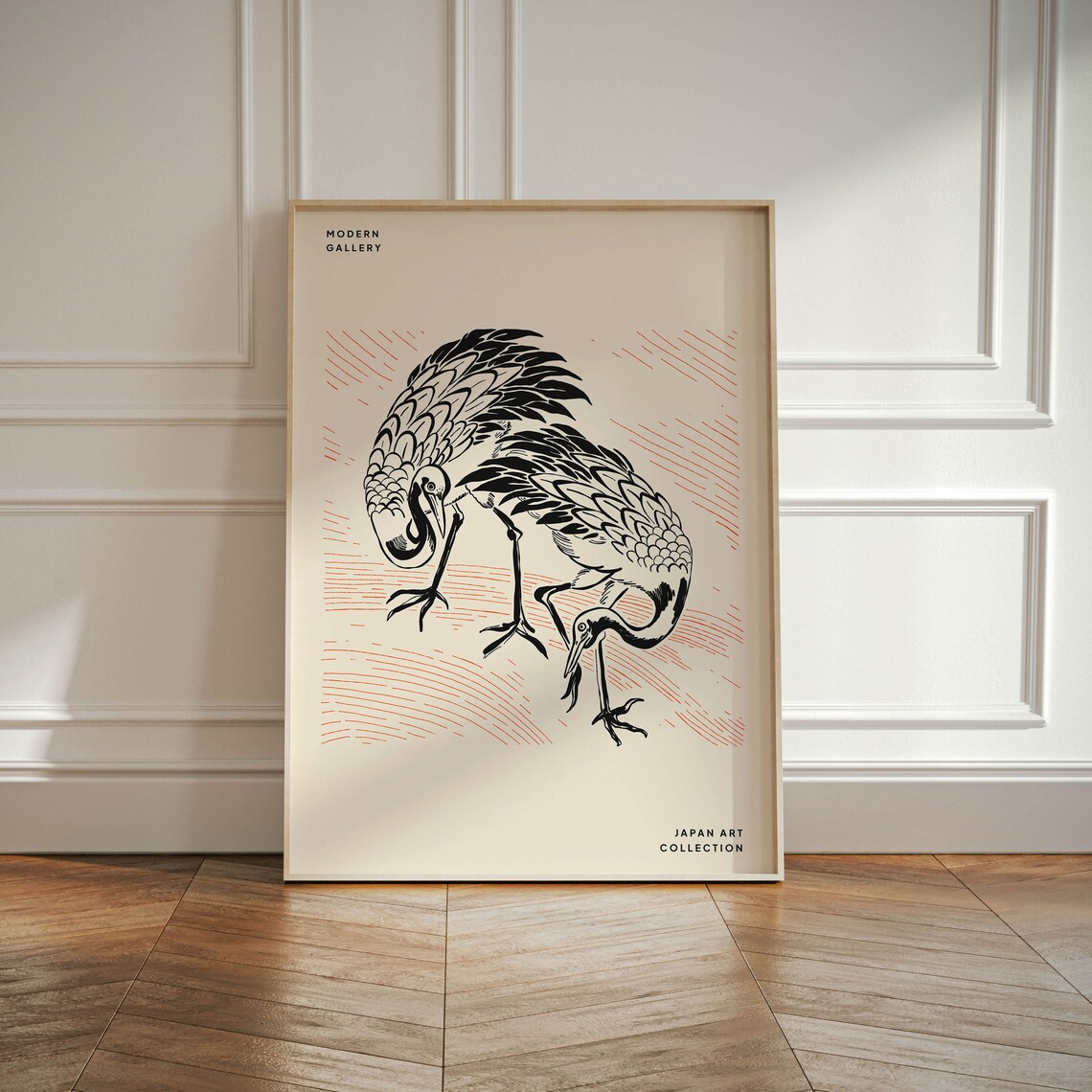 Japanese Crane, Vintage Illustration Art Print - Image 4