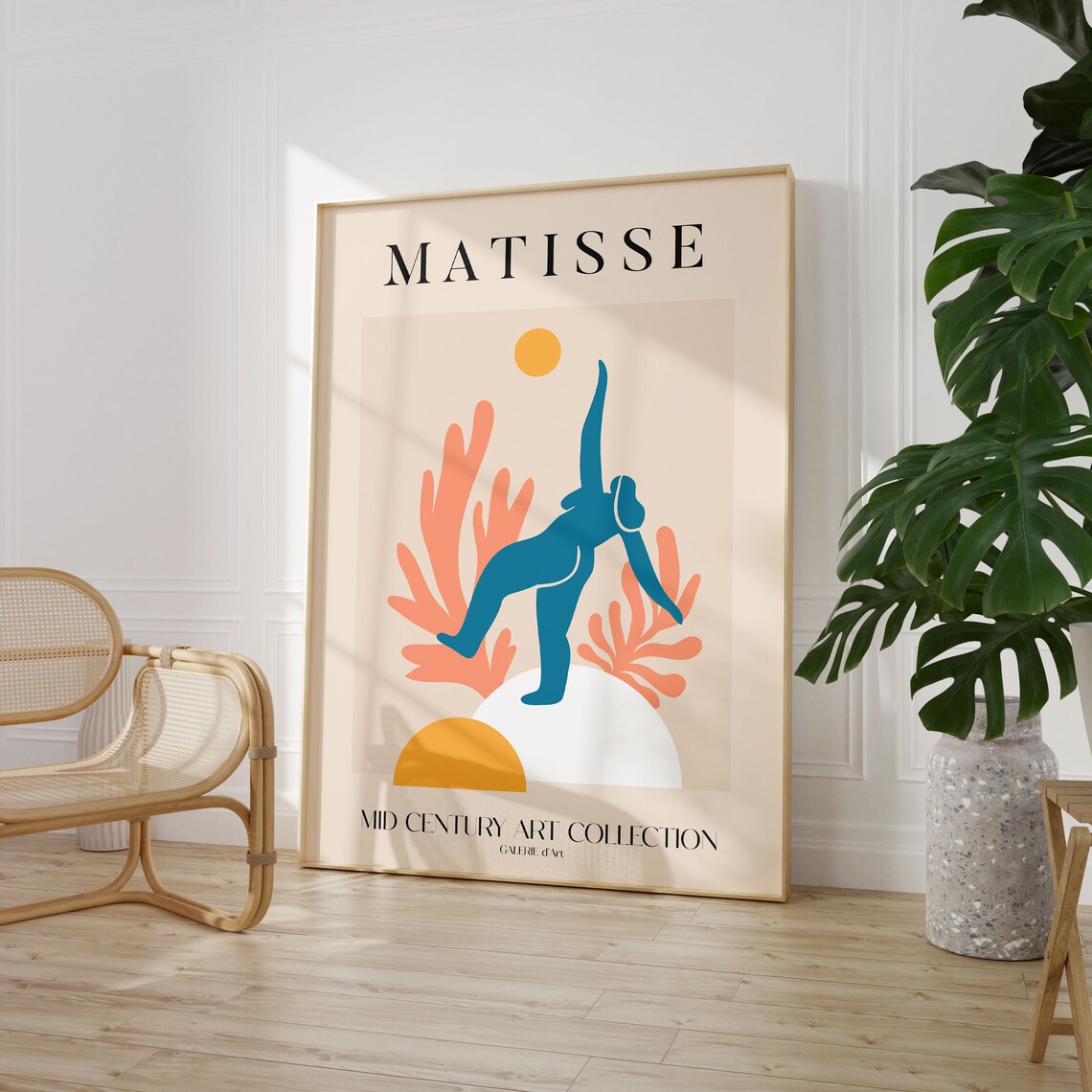 Matisse Mid Century Teal Dancer Cut-Out Exhibition Art Poster