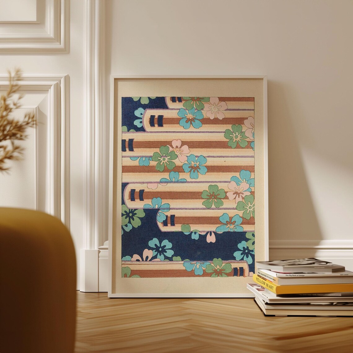 Korin Furuy Floral Art Poster, Japanese Ukiyo-E
