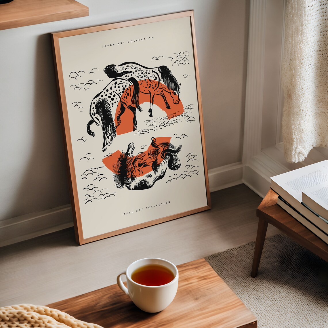 Japanese Horses Vintage Illustration, Asian Gallery Art - Image 2
