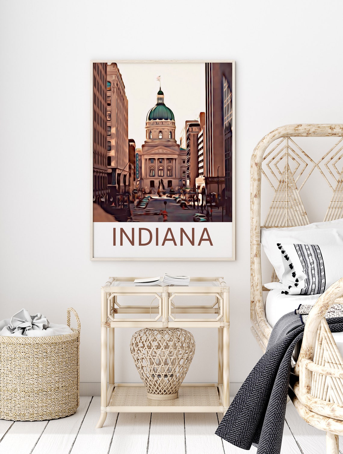 Indiana Indiana Print Indiana Wall Art Indiana Poster Indiana Wall Decor Indiana Souvenir Indiana Poster Indiana Gift Travel - Image 2